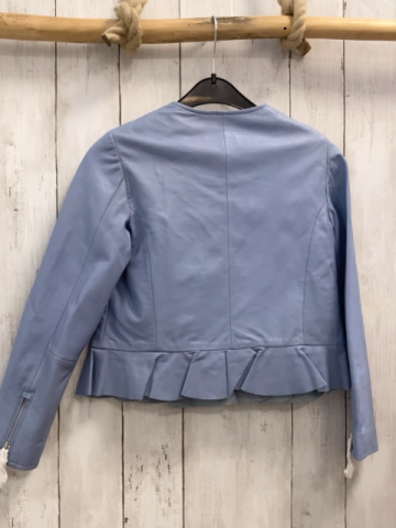 neu Massimo Dutti  Lederjacke  Gr. 122  hellblau 