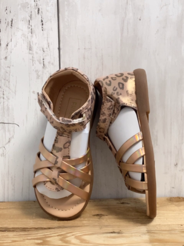 neu Sandalen Gr. 26  rosagold Leoprint Riemchen
