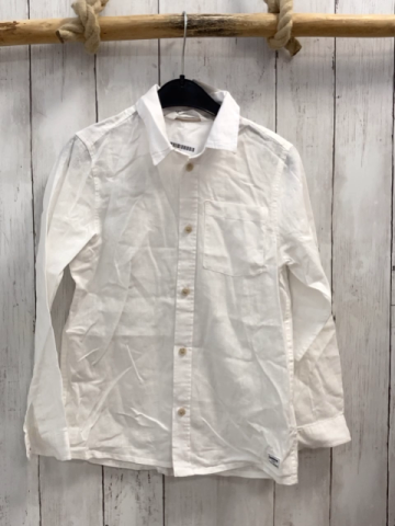H&M Hemd Gr. 128  weiß 55% Leinen