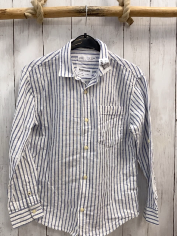 zara Hemd Gr. 134  blau weiß gestreift 28% Leinen