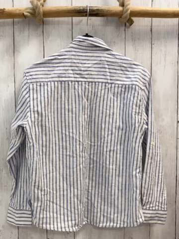 zara Hemd Gr. 134  blau weiß gestreift 28% Leinen