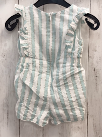 carrement beau Playsuit Gr. 80  weiß mint silber glitzer Streifen