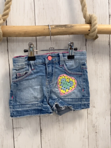 Billieblush Shorts Gr. 92  blau Jeans Häkelherz Bund verstellbar