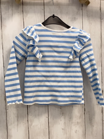 H&M Langarmshirt Gr. 98  blau weiß gestreift gerippt Rüsschen