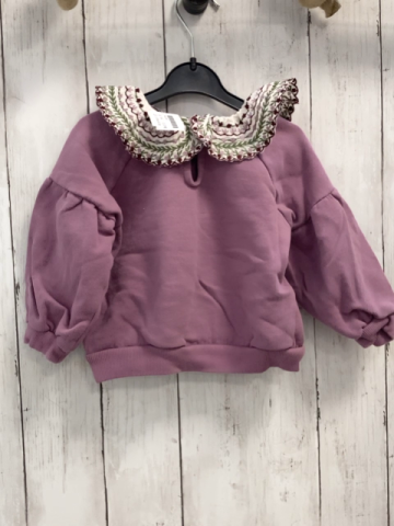 Emile & Ida Pullover Gr. 74  lila großer Kragen mit gestickten Blumen