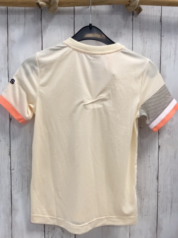 Adidas Sportshirt Gr. 128  creme schwarz weiß aprikot Streifen am Bund