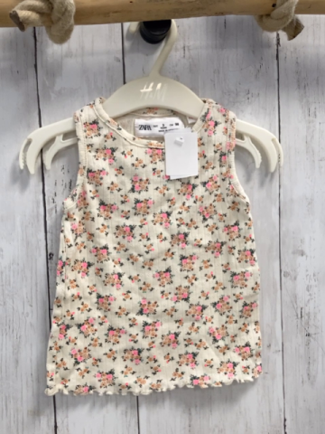 zara Top Gr. 98  beige Blumen