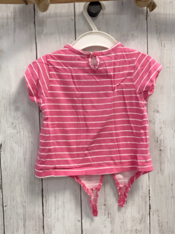DKNY T-Shirt Gr. 86  pink weiße Streifen Glitzerschrift