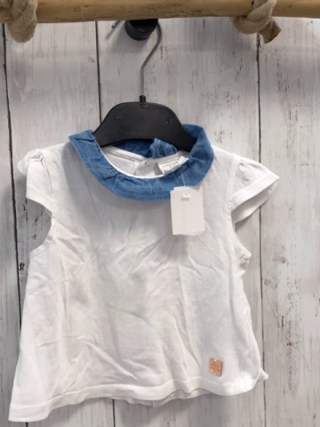 carrement beau T-Shirt Gr. 74  weiß blauer Jeanskragen