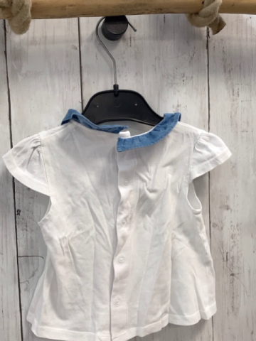 carrement beau T-Shirt Gr. 74  weiß blauer Jeanskragen