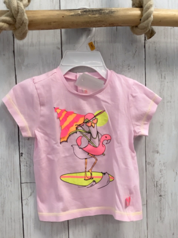 Billieblush T-Shirt Gr. 74  rosa Vogel Surfbrett Glitzer