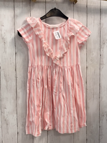 H&M Kleid Gr. 134  rosa weiß gestreift Rüschen