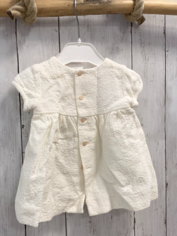 zara Kleid Gr. 68  weiß Struktur beige Schleife