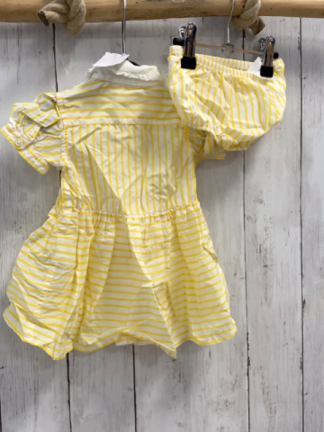 2tlg Ralph Lauren Kleid + Höschen Gr. 56  weiß gelb gestreift weißer Kragen