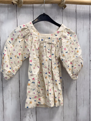 zara Kleid Gr. 92  beige bunte Blumen