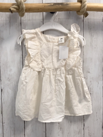 H&M Kleid Gr. 86  weiß Rüsschen