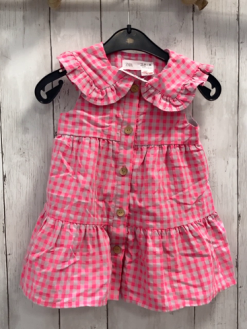 zara Kleid Gr. 86  pink grau kariert großer Kragen