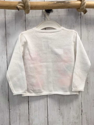 Billieblush Strickjacke Gr. 80  weiß Glitzer bunte Seepferdchen