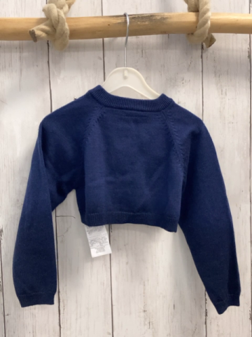 Monnalisa Strickjacke Gr. 98  blau Perlen Steinchen kurz geschnitten