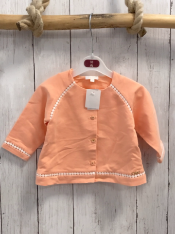 Cloé Sweatjacke Gr. 68  aprikot weiße Stickerei