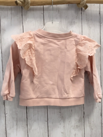 H&M Sweatjacke Gr. 92  rosa Rüschen mit Lochmuster