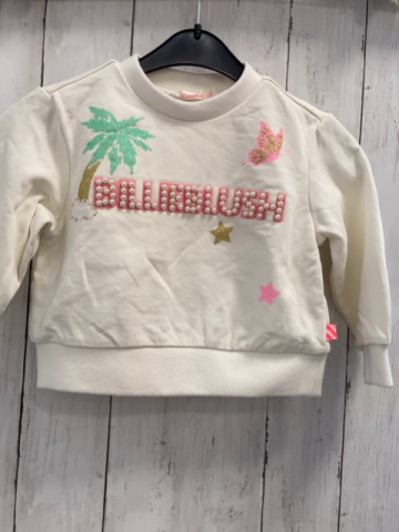 Billieblush  Pullover  Gr. 92  creme Glitzerpalmen Schrift mit weißen Perlen