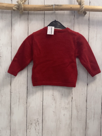 Sfera  Pullover  Gr. 80  rot Strick weißer Hund