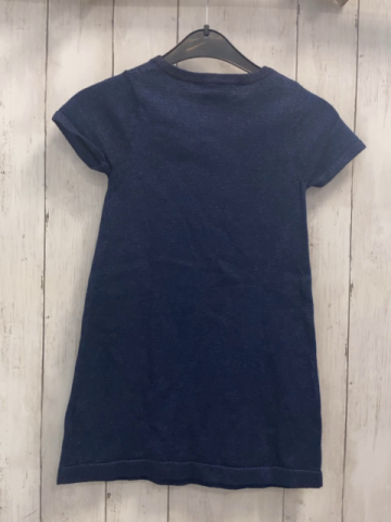 H&M  Kleid  Gr. 110  blau+ Glitzer Strick Schleife 