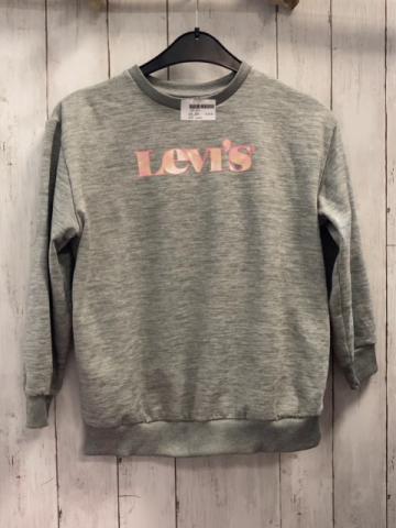 Levi´s  Pullover  Gr. 134  grau meliert rosa lachs weiße Schrift 