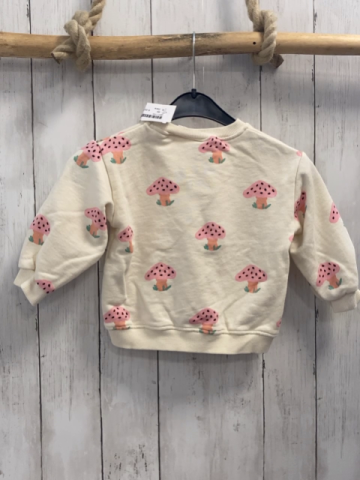 Zara  Pullover  Gr. 86  beige bunte Pilze 