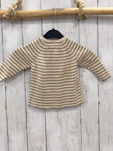  Pullover Gr. 68  beige braune Streifen gerippt