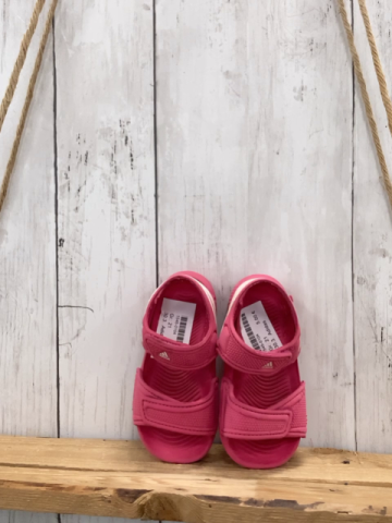 Adidas  Gummisandalen Gr. 21  pink weiße Streifen 