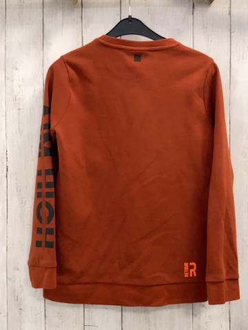 Retour  Pullover  Gr. 146/152  rost orange Reißverschluss schwarze Schrift 