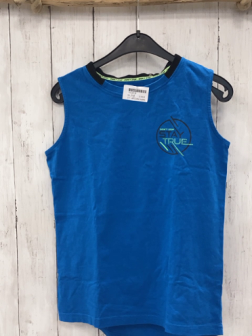 El Corte Inglés  T-Shirt  Gr. 152  blau Schrift schwarzer Bund 