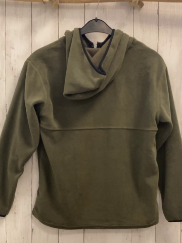 neu El Corte Inglés  Pullover  Gr. 164  oliv Fleece Kapuze Bauchtasche Reißverschluss NP 17,99 € 