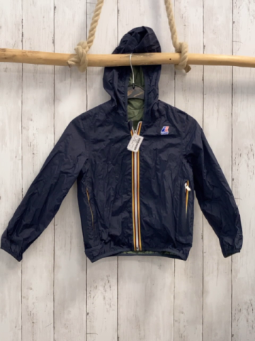 K-Way  Regen-Wendejacke  Gr. 116  blau / oliv 