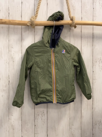 K-Way  Regen-Wendejacke  Gr. 116  blau / oliv 