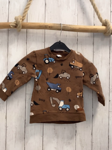   Pullover  Gr. 86  braun Baufahrzeuge 