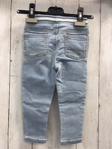   Hose  Gr. 80  hellblau Strick Strickbund mit Streifen + weißer Krodel