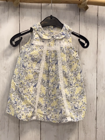 Sfera Kleid Gr. 68  weiß gelb blau Blumen