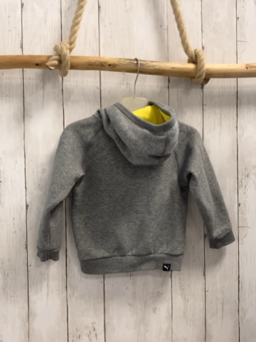 Puma  Sweatjacke  Gr. 92  grau Kapuze gelber Puma 