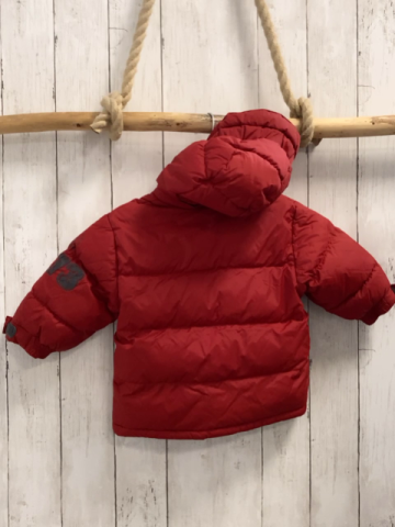 Timbertland  Winterjacke  Gr. 80  rot graue Schrift graues Fleecefutter Kapuze 