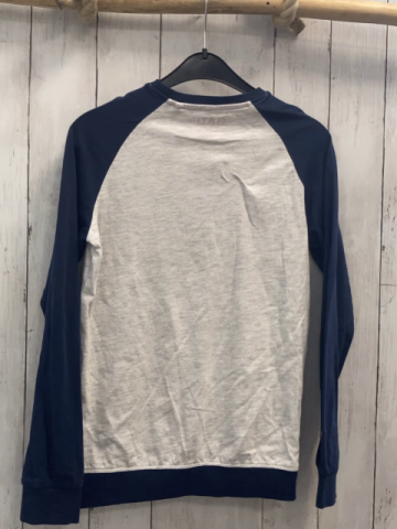 Bad Boys  Langarmshirt  Gr. 146/152  grau mit Schrift blaue Ärmel + Bund 