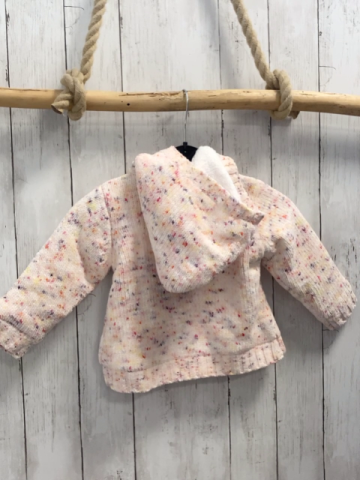 neu Coccodrillo  Strickjacke  Gr. 86  weiß bunt meliert weißes Plüschfutter  