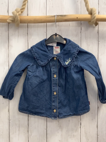 Levi´s  Bluse  Gr. 80  blau Jeans Kragen mit Rüschenbund 