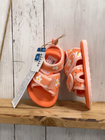 neu Decathlon  Badesandalen  Gr. 23  orange lachs Bund Blumen