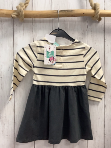 neu Kleid Gr. 86  beige graue Streifen + grauer Rock Minnie Mouse NP 15,99€