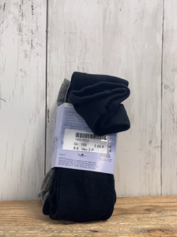 neu 2 Paar  Strumpfhosen  Gr. 110  grau schwarz 
