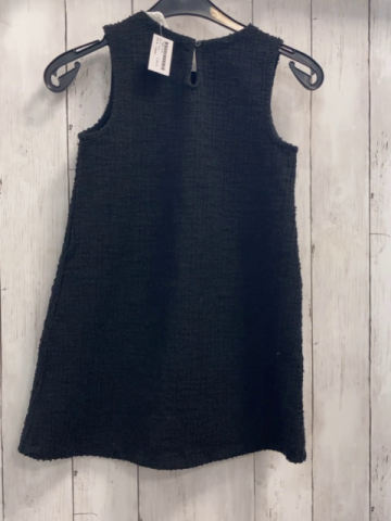 H&M  Kleid  Gr. 110  schwarz Rippen weiße Schleife 