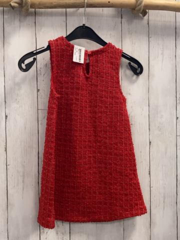 H&M  Kleid  Gr. 98  rot silber kariert schwarze Schleife 